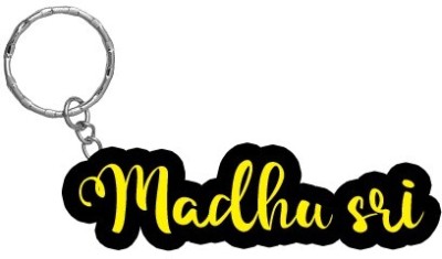 SY Gifts Madhu sri Name Black Yellow Name Keychain Key Chain