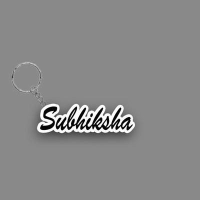 SY Gifts SYG Subhiksha Name Keychain White And Black Key Chain