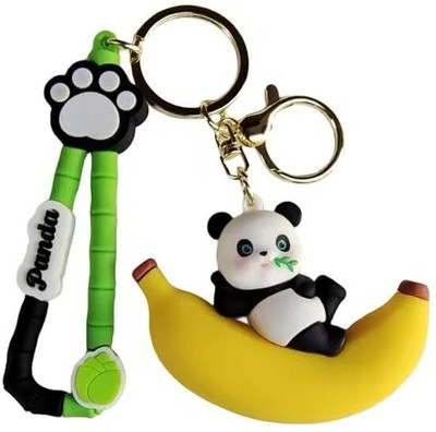 CMC Cute Panda with Banana Keychain Set for Boys & Girls Key Chain