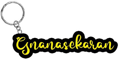 SY Gifts Gnanasekaran Name Black Yellow Name Keychain Key Chain