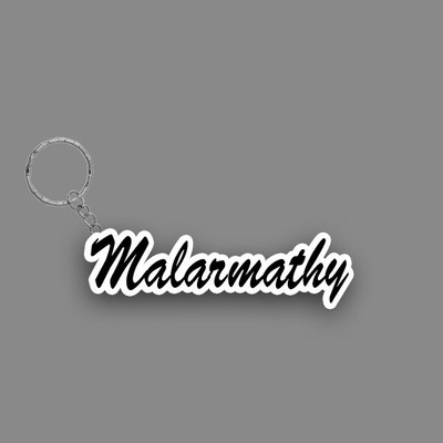 SY Gifts SYG Malarmathy Name Keychain White And Black Key Chain