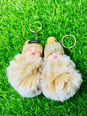 GKM Baby Doll combo set soft fur keychain for girls Key Chain