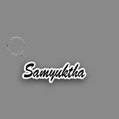 Prihit NEW_BBG Samyuktha Name Keychain White And Black Key Chain