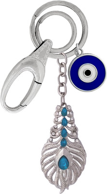 MGP FASHION OMG Lord Mor Pankh Blue Stone Krishna Pendant Keyring Round Evil Eye Key Chain