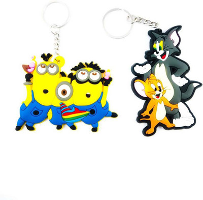ShopTop Rubber keychain Minion & Tomand jerry Key Chain