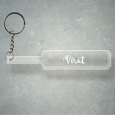 SY Gifts Cricket Bat Logo Design With Virat Name Key Chain