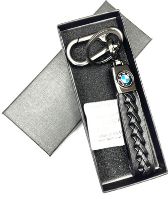 FLAMBE Stylish Look Bmw Black Leather Keychain Key Chain