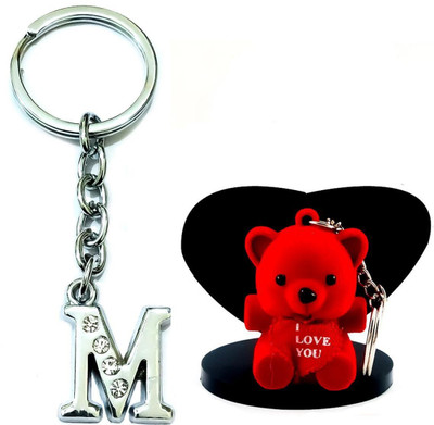 ShopTop Alphabet Letter M Metal Design and Tedd 5T Key Chain