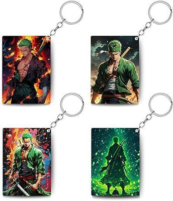Gifting Domus Anime Keychains Roronoa Zoro One Piece Manga Colorful & Vibrant Key Chain