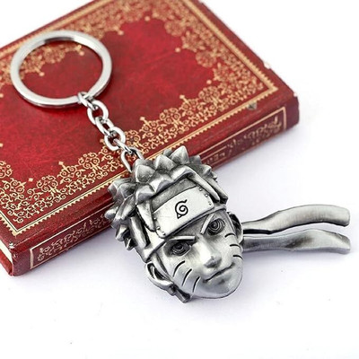 GKM Naruto Anime face metal high quality heavy duty keychain with hook Key Chain