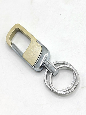 Jdp Novelty Stylish Hook Locking Silver Metal Carabiner Double Ring Metal KeyChain.8048 Key Chain