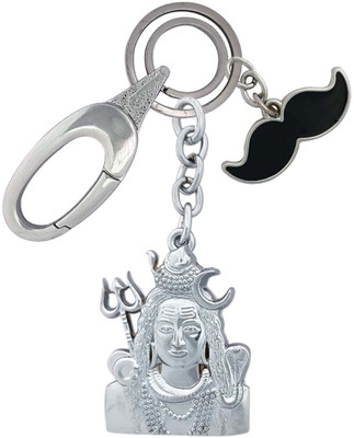 SHOKY LOOKS Lord Shiv Ji Premium Finishing With Mustache Locking Lock Key Chain