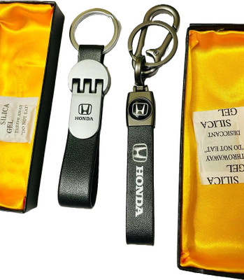 GKM Honda CAr three cut design & strap hook metal keychain Key Chain