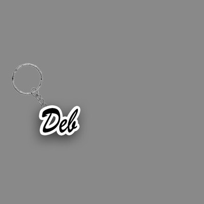 SY Gifts SYG Deb Name Keychain White And Black Key Chain