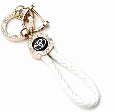 ADOREAL Toyota Keychain And Keyring White Rope Golden Ring Key Chain
