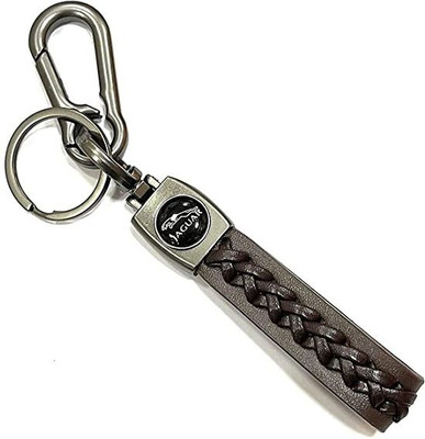gtrp Jaguar Brown Stainless Steel With Leather Strap Braided | Keychain Key Chain