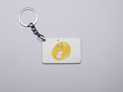 DOGAR ESSENTIALS Naughty Smiling Emoji- Printed Acrylic Keychains(Pack Of 2) Key Chain