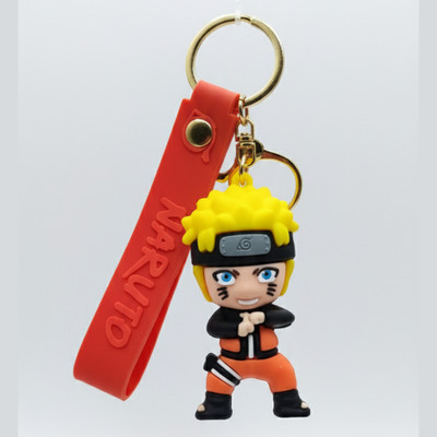 Hurera Naruto Uzumaki Action Pose Keychain with Red NARUTO Strap for Anime Fans Key Chain