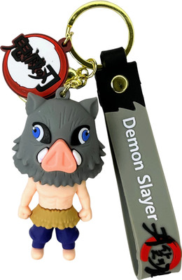 Kraft Crate Inosuke Hashibira(1) Inspired 3D Rubber Keychain|Demon Slayer Anime Collectible| Key Chain
