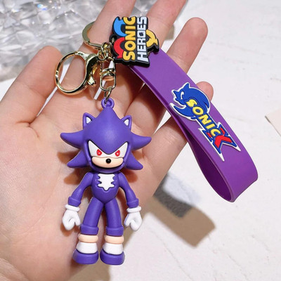 Mubco Sonic X Shadow 3D Keychain | Strap Charm & Hook | PVC Cartoon Model Toy Gift Key Chain