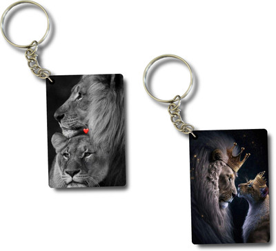 Dynamo Premium (set of 2) lion print keychain best for car, scotty, bike, keyholder Key Chain