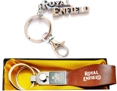 ShopTop Simple brown leather and Metal Royal Enfield key chain Key Chain