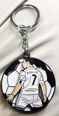 Rozti RONALDO 7 FOOTBALL PLAYER 360 DEGREE ROTATE PREMIUM METAL Key Chain
