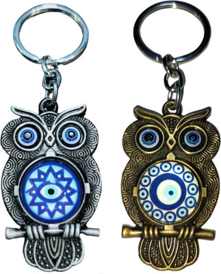 MAG BEE Evil Eye Proection (Design-2 & Design-16) Combo Pack of 2 for Car Bike-kC634 Key Chain