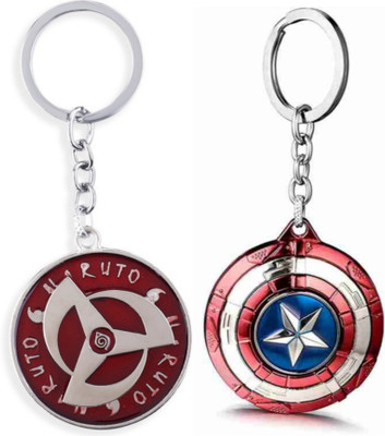Jainsburys Combo of Naruto Rotating & Captain America Rotating keychain Key Chain