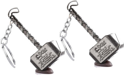 gtrp key Chain-key-Pack-Of-2-Thor-Hammer-Silver-Key-Chain Key Chain