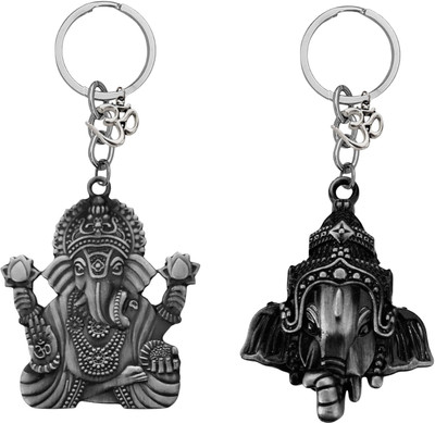 M Men Style Lord Ganesha Om Metal Key Ring – Keychain for Car, Bike & Office Skey597-618 Key Chain