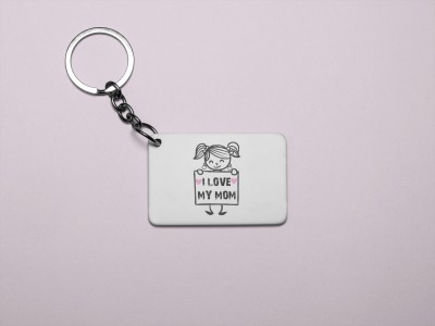 DOGAR ESSENTIALS I love my mom- Printed Acrylic Keychains(Pack Of 2) Key Chain