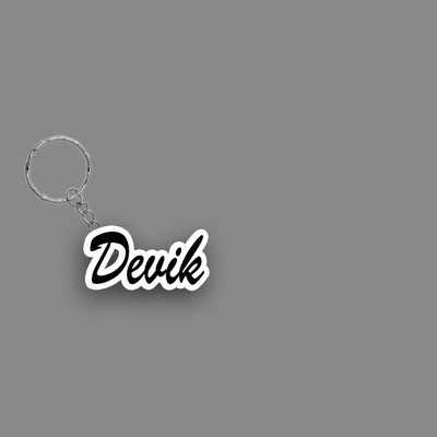 SY Gifts SYG Devik Name Keychain White And Black Key Chain