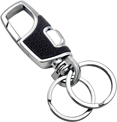 FLAMBE Premium Hook Metal Double Ring Car/Bike/Home/Office Keychain Key Chain