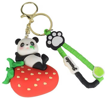 Radhya Accessories Fruity Panda Keychain for Bags, Panda Keyrings Cartoon For Kids Key Chain