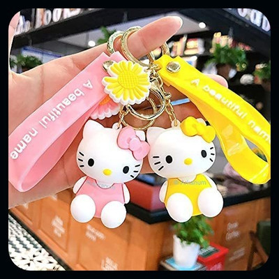 gtrp Keychain-Big Hello Kitty with Hook & Strap & Charm Set Of 2 High Key Chain