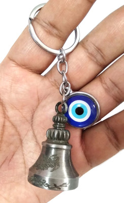 Meeko.com Evil eye with Lucky Guardian bell key chain for bike and scotter Key Chain