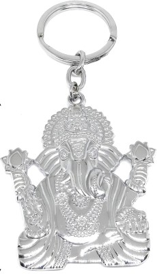 KV Fashion Double Sided Ganpati Ganesh Keyring Keychain For Bike Car Home Office Metal Key Chain