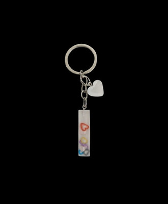 NEHIK ENTERPRISE Resin Keychain Letter I Heart White Key Chain