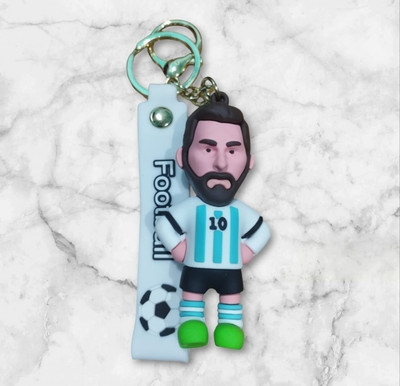 NUT E MONKEY Cute messi footbal cartoon 3D key chain ring of rubber, boys key ring chain Key Chain