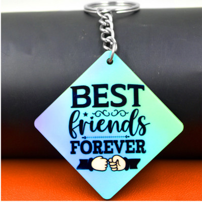 AFH Best Friend Forever Wooden Sky Blue Friend Gift Keychain Boys,Girls,Men,Women Key Chain