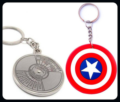 Meeko.com Calendar & Captain America rubber key chain Key Chain