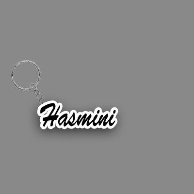 SY Gifts SYG Hasmini Name Keychain White And Black Key Chain