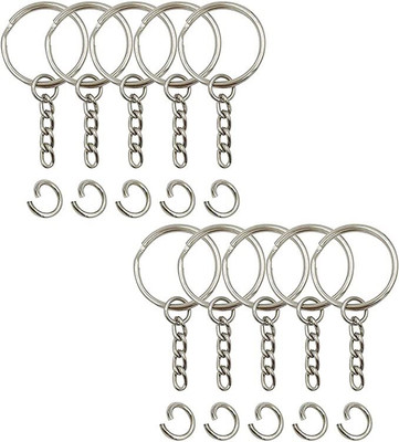 Meeko.com 20 piece Keychain rings with Open Jump Ring Connector Key Case Key Chain
