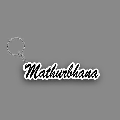 SY Gifts SYG Mathurbhana Name Keychain White And Black Key Chain
