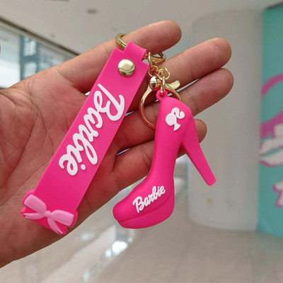 Sbb Novelty Cute Barbie Sandal 3D Silicon Keychain with Long Strap Fancy Barbie Key Chain