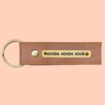 SY Gifts SYG Kovida, Kovidh, Kovid Name Vegan Leather Keychain Key Chain