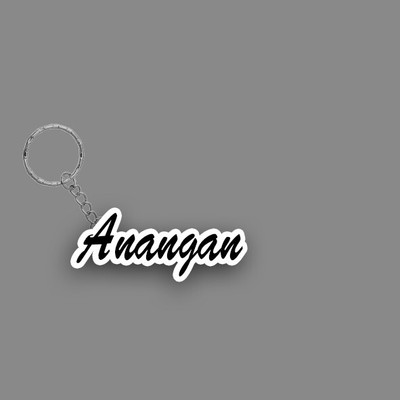 SY Gifts SYG Anangan Name Keychain White And Black Key Chain