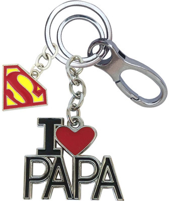 SHOKY LOOKS Multicolor I Love Papa With Supermen Locking Lock Gifted For father’s day Key Chain