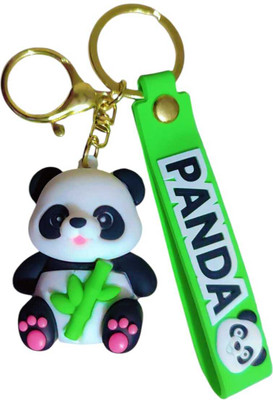 ZUPHAAR Panda Keychain for Kids – 3D Cartoon with Strap | Cute Bag & Bike Accessory Key Chain
